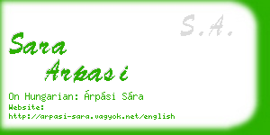 sara arpasi business card